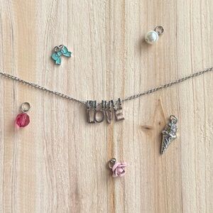 Customizable Silver Charm Necklace